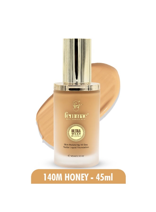 FEMMAC Ultra Wear Matte Liquid Foundation – Long Lasting Full Coverage, Oil Control, Smooth Finish, Hydrating Formula with UV Filters & Jojoba Oil - Image 2